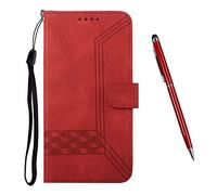 TOUCASA Funda para One Plus Nord N10 5G, Carcasa Billetera con Tapa Flip Case Cartera PU Cuero con Soporte/Ranura de Tarjeta Cubierta Libro Cover [Protección Completa] Carcasa Piel Magnético (Rojo)