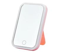 Touch Control LED Mirror, Light Up Folding Table Mirror, 3 Color Rechargeable Vanity Desk Looking Glass for Women Girls Bathroom Bedroom Dorm Travel Makeup Portable Design Compact 17.5x12x2.1cm