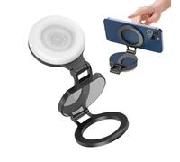 Touch Control Selfie Light - Magnetic Fill Light with Double-Sided Mirror | 3 Color Dimmable Soft Lamp For Selfie Photography Makeup Recording Streaming