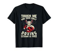 Touch Me and Your First Boxing Lesson es Gratis Divertido Boxeo Camiseta gráfica económica