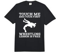 Touch Me and Your First Wrestling Lesson es Gratis Comfort Colors Adult Heavyweight T-Shirt