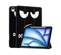 (Touch Me, Multicolor) For iPad Air 13 (2024) Case Pattern Printing Tri-fold Stand Leather Cover with Pen Slot - Don't