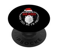 Touch My Beard and Dime I'm Pretty Santa Christmas PopSockets PopGrip Adhesivo