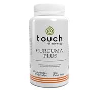 TOUCH OF SYNERGY - CÚRCUMA PLUS 400 mg - Antiinflamatorio Natural y Antioxidante Potente - Salud Articular, Digestiva e Inmunológica - Con Piperina para Máxima Absorción - 60 Cápsulas Vegetales