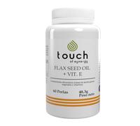 TOUCH OF SYNERGY Flax seed oil- Aceite de Semillas de Lino con Vitamina E - 1000 mg | 60 softgel | Omega 3-6-9 Natural, Salud | Suplemento Vegano Premium