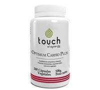Touch of Synergy - Optimum Cardio Plus - Suplemento integral para la salud del corazón con Coenzima Q10, NADH, Vitaminas K2, D3, B6 y B12, Ginkgo Biloba, Espino Blanco y Ajo - 180 Cápsulas Vegetales