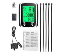 Touch Screen Wired Code Table Speedometer Odometer English Code Table Night Light Wired Odometer LCD Display Screen and Single Mileage and Multifunctional Accessories (White & Black)