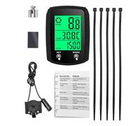 Touch Screen Wired Code Table Speedometer Odometer English Code Table Night Light Wired Odometer LCD Display Screen and Single Mileage and Multifunctional Accessories (Black)