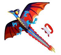 Touch the sky Cometa Dragón Enorme para Niños y Adultos, Fácil de Volar, Diseño de Estructura Único, Excelentes Juegos al Aire Libre y Juguetes de Actividades, Adecuado para Principiantes.