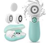 TOUCHBeauty Cepillo de limpieza facial eléctrico exfoliante facial con 3 cabezales limpiadores y 2 velocidades ajustables para limpieza profunda, eliminación de puntos negros, masaje facial