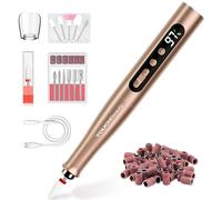 TOUCHBeauty Kit de Manicura y Pedicura Eléctrico Sin Cable , Potente Lima Manicura Pulidora para Uñas con Piezas Accesorios, Rotación Positiva y Negativa, Carga USB, Rotación Rápida