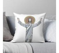 Touchdown - Funda de almohada cuadrada con diseño de Jesús y palabra de vida, de poliéster, lino, terciopelo, con cremallera, 45,7 cm