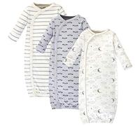 Touched by Nature Baby Girls Organic Cotton Kimono Nightgown, Mr. Moon, 0-6 Months US