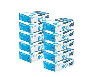 TouchGuard - Guantes de vinilo azules desechables sin polvos, caja de 10*100 unidades, medianos