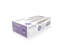 TouchGuard - Guantes de vinilo transparentes desechables sin polvos, caja de 100 unidades, grandes