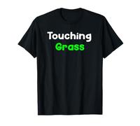 Touching Grass Digital Life Awareness Saying Design Tees Camiseta
