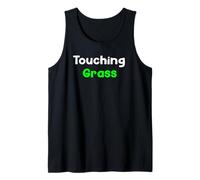 Touching Grass Digital Life Awareness Saying Design Tees Camiseta sin Mangas