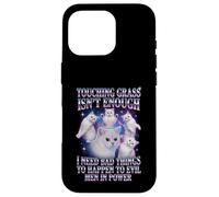 Touching Grass ISN’t Enough Gato Meme Humor Protesta Carcasa para iPhone 16 Pro