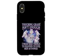 Touching Grass ISN’t Enough Gato Meme Humor Protesta Carcasa para iPhone X/XS