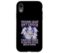Touching Grass ISN’t Enough Gato Meme Humor Protesta Carcasa para iPhone XR