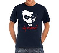 Touchlines T-Shirt Joker - Why So Serious? - Camiseta para hombre, color azul (navy), talla L