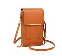 Touchscreen Phone Crossbody Bag for Women,Anti Theft PU Leather Messenger Bag,Mobile Phone Wallet Purse,RFID Blocking Card Slots,Adjustable Shoulder Straps,for Women Outdoor,Travel (Brown)