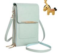 Touchscreen Phone Crossbody Bag for Women, RFID Blocking Cell Phone Purse Crossbody, Anti Theft Leather Touch Screen Crossbody Phone Purse with Adjustable Strap (Green)