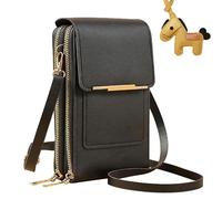Touchscreen Phone Crossbody Bag for Women, RFID Blocking Cell Phone Purse Crossbody, Anti Theft Leather Touch Screen Crossbody Phone Purse with Adjustable Strap (Black)
