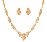 Touchstone Conjunto de collar de rinoceronte blanco sobrio y elegante de bollywood para mujer Oro