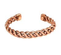 Touchstone Copper healing bracelet Tibetan style. Hand forged with solid and high gauge pure copper. Elegant rope twist design
