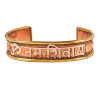 Touchstone Indio santo om namah shiva mantra espiritual paz curación chakra yoga meditación arte joyería pulsera de cobre para mujer Cobre 1