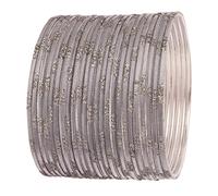 Touchstone Juego de 24 pulseras coloridas de aleación de metal con textura de Bollywood indio, colección de 2 docenas, para mujer, XL - Circ 8.6 in-Indn Size 2.12-Dia 2.7 in, aleación, No es una