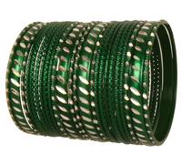 Touchstone Juego de 24 pulseras de estilo indio Bollywood para mujer, hechas a mano, con textura de grano de metal, diseño mágico., XL - Circ 8.6 in-Indn Size 2.12-Dia 2.7 in, aleación, No es una