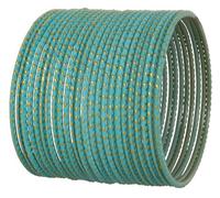 Touchstone Juego de 24 pulseras de moda de Bollywood indio, hechas a mano, con bordes bellamente recortados, texturizados, puntos dorados, para mujer., M - Circ 7.8 in-Indn Size 2.8-Dia 2.5 in, Metal