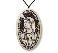 Touchstone Pottery Medalla de Santa Rita de Cascia en cordón trenzado | Patrón de causas imposibles, víctimas de abuso y matrimonios difíciles, Cerámica, Sin tipo gema