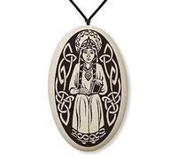 Touchstone Pottery Medalla Santa Margarita de Escocia sobre cordón trenzado | Patrono de viudas, padres de familias numerosas y Escocia