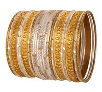 Touchstone Pulsera Chura hecha a mano con diseño de cachemira pelada de Bollywood de la colección Italian Color en tono dorado para mujer., M - Circ 7.8 in-Indn Size 2.8-Dia 2.5 in, Metal, No es una
