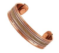 Touchstone - Pulsera de cobre curativa india hecha a mano para mujeres y hombres, brazalete de joyería para yoga, chakras, meditación y mantras., Sin gemas.