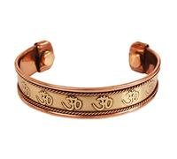 Touchstone - Pulsera de cobre curativa india hecha a mano para mujeres y hombres, brazalete de joyería para yoga, chakras, meditación y mantras., Cobre, Sin piedras preciosas