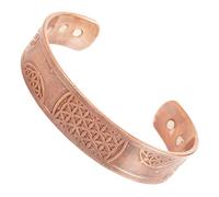 Touchstone - Pulsera de cobre curativa india hecha a mano para mujeres y hombres, brazalete de joyería para yoga, chakras, meditación y mantras., Cobre, Sin piedras preciosas