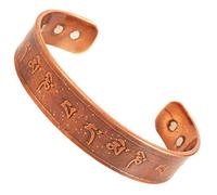 Touchstone - Pulsera de cobre curativa india hecha a mano para mujeres y hombres, brazalete de joyería para yoga, chakras, meditación y mantras., Cobre, Sin piedras preciosas