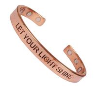 Touchstone Pulsera magnética grabada de cobre inspiradora para mujer, regalos de joyería personalizados para mejor amiga, mamá, hija, hermana, pulsera ajustable en una caja de regalo que deja que tu