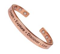 Touchstone Pulseras magnéticas inspiradoras grabadas de cobre para adolescentes y mujeres, regalos de joyería personalizados para mejor amiga/mamá/hija/hermana, en una bonita caja de regalo, sueña