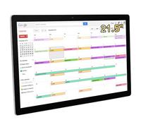 TouchWo Calendario digital de pantalla táctil de 21.5 pulgadas y planificadores de pared, calendario inteligente de pizarra blanca para tabla de tareas y horario de trabajo, altavoces y cámara