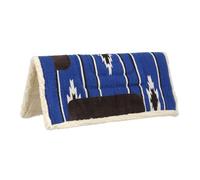 Tough 1 Pony Square Saddle Pad, Royal/Black/Cream