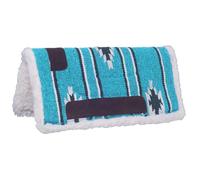 Tough 1 Saddle Pad Teal/Black/Cream Mini Almohadilla Occidental para sillín, Unisex, Southwestern Verde Azulado/Negro/Crema, 19 Inches x 19 Inches