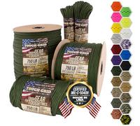 TOUGH-GRID PC50 340kg Paracord - 100% Nylon Militar Específico Tipo IV - Uso Militar, Camping, Manualidades, Hamacas, Emergencias - Verde Camuflaje
