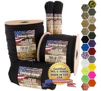 TOUGH-GRID PC50 340kg Paracord - 100% Nylon Militar Específico Tipo IV - Uso Militar, Camping, Manualidades, Hamacas, Emergencias - Negro