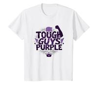 Tough Guys Purple: Declaración audaz para Hombres Seguros Camiseta, Niños, Blanco, 3 años