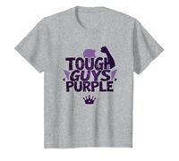 Tough Guys Purple: Declaración audaz para Hombres Seguros Camiseta, Niños, Gris Jaspeado, 3 años